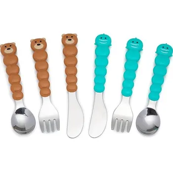 Příbor Melii Příbor Medvěd a Žralok hnědý/modrý 6 ks