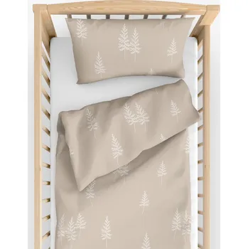 Povlečení Dětské bavlněné povlečení do postýlky - Severské stromky 90 x 120 a 40 x 60 cm