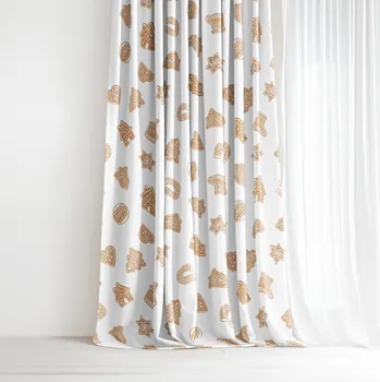 Závěs Vánoční dekorační závěs - Perníčky 140x150 cm