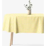 Oválný teflonový ubrus - Žluté kostičky 120 x 200 cm