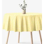 Kulatý teflonový ubrus - Žluté kostičky Ø 150 cm
