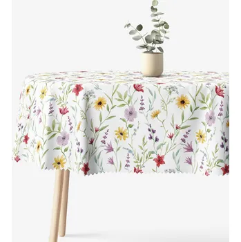 ubrus Oválný teflonový ubrus - Barevné jarní kvítí 120 x 160 cm