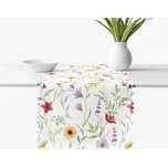 Běhoun na stůl teflonový - Barevné jarní kvítí 35x160 cm