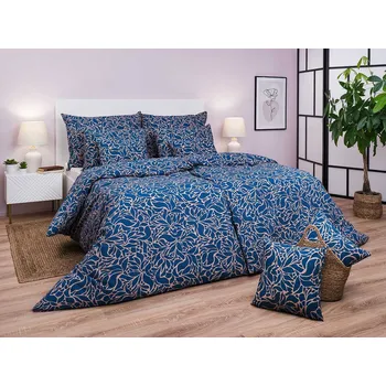 Povlečení DADKA VRACOV Povlečení krep Sorat tmavě modrý 240x220, 2x70x90 cm