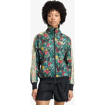 Dámská mikina Mikina adidas Firebird Tt Black/ Bright Green/ Cgreen/ Eqtyel M