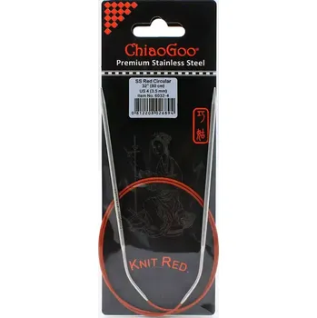 Jehlice ChiaoGoo Knit Red ergonomické fixní kruhové jehlice 80 Cm 3,5mm (ChiaoGoo SS Knit RED™ Circulars - 32" 80 cm 3,5mm)