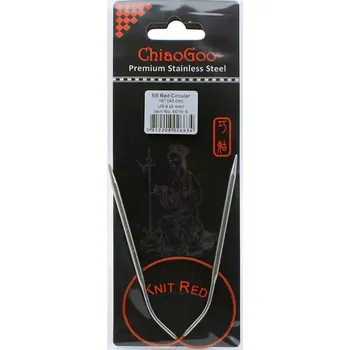 Jehlice ChiaoGoo Knit Red ergonomické fixní kruhové jehlice 40 Cm 4mm (ChiaoGoo SS Knit RED™ Circulars - 16" 40 cm 4mm)