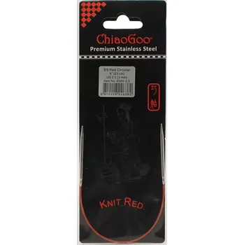 Jehlice ChiaoGoo Knit Red ergonomické fixní kruhové jehlice 23 Cm 3mm (ChiaoGoo SS Knit RED™ Circulars - 9" 23 cm 3mm)