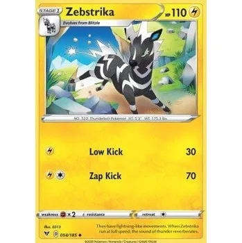 Karetní hra Pokémon VIV 054/185 Zebstrika - Vivid Voltage Stav: Near Mint, Verze: REVERSE HOLO