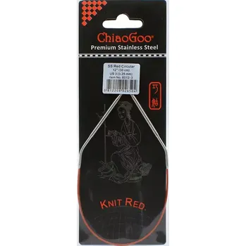 ChiaoGoo Knit Red ergonomické fixní kruhové jehlice 30 Cm 3,25mm (ChiaoGoo SS Knit RED™ Circulars - 12" 30 cm 3,25mm)