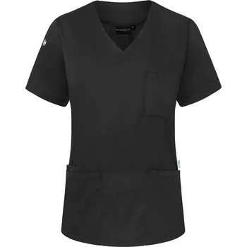 Gastro oděv KARLOWSKY Dámská tunika s krátkými rukávy a přezkou Nezbytný kousek z udržitelného materiálu, 65 % recyklovaný polyester s certifikátem GRS / 35 % konvenční bavlna Barva: Černá, Velikost: XS