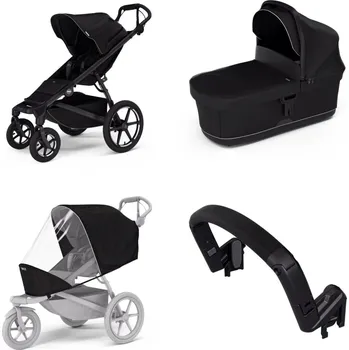 Kočárek Městský kočárek Thule Urban Glide 4-wheel Black + korbička Black AKČNÍ SET 4V1