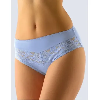 Dámská móda GINA dámské kalhotky klasické, širší bok, šité, s krajkou, jednobarevné La Femme 10121P ocelová 42/44