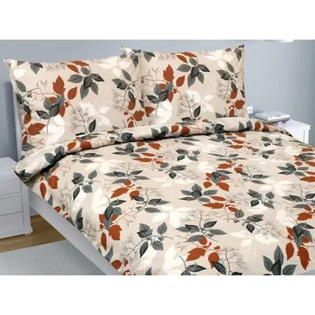 Povlečení Povlečení bavlna na dvoudeku Oranžová,Šedá,Béžová BX1001457 - 1ks 200x200, 2ks 70x90 cm