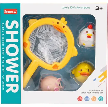 Dřevěná hračka Hračky na potápění + podběrák Farma