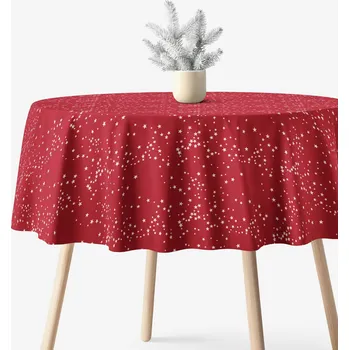 ubrus Kulatý ubrus Valencia - Hvězdičky na červené Ø 100 cm
