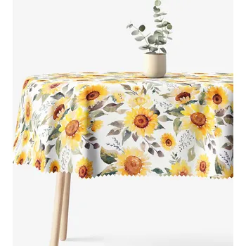 ubrus Oválný teflonový ubrus - Květy slunečnice 120 x 160 cm
