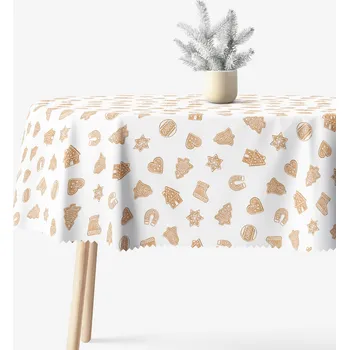 ubrus Vánoční oválný teflonový ubrus - Perníčky 120 x 160 cm