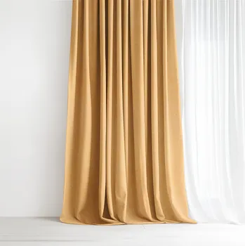 Dekorativní polštářek Dekorační závěs Peru - zlatý 140x135 cm