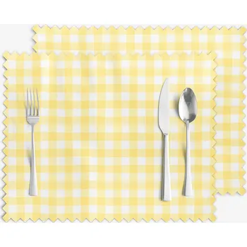 ubrus Prostírání na stůl teflonové - Žluté kostičky - sada 2ks 30 x 40 cm