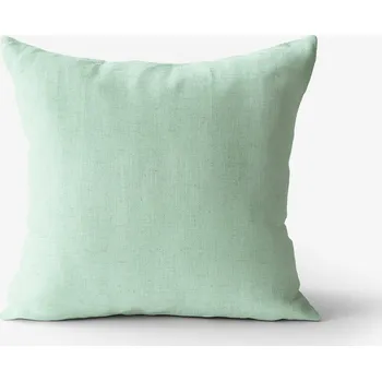 Povlak na polštářek Povlak na polštář ze lněné směsi - světle mátový 45 x 45 cm