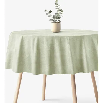 ubrus Kulatý ubrus Malaga - zelený režný Ø 200 cm