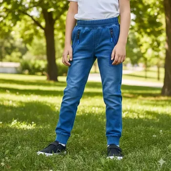 Chlapecké riflové tepláky - kalhoty Kugo FK0280 modré / modré doplňky