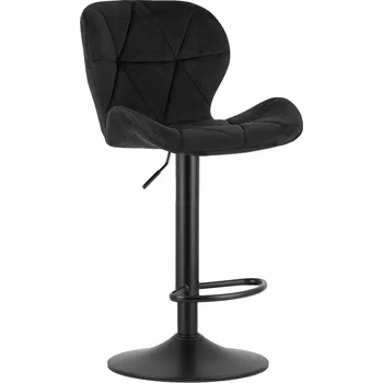Barová židle Barová židle s černou nohou WEST VELVET, černá