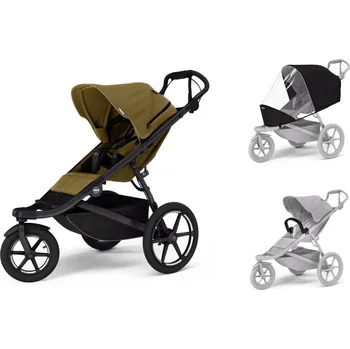 Kočárek Sportovní kočárek Thule Urban Glide 3 Nutria green + madlo + pláštěnka
