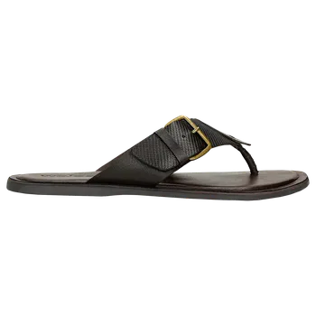 Pánská obuv Černé Pánské Žabky Z Hladké Kůže Wojas 3201952 44