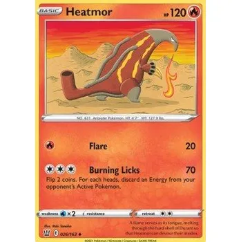 Karetní hra Pokémon BST 026/163 Heatmor - Battle Styles Stav: Near Mint, Verze: REVERSE HOLO