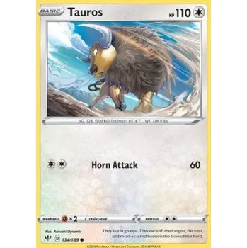 Karetní hra Pokémon DAA 134/189 Tauros - Darkness Ablaze Stav: Near Mint, Verze: REVERSE HOLO