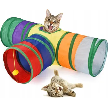 Hračka pro kočku Tunel pro kočky králíka Hračka látková Interaktivní skládací 80x25x55 cm