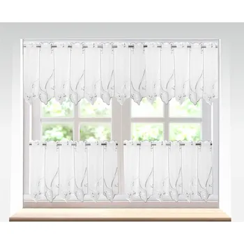 Záclona Záclona voál, Tina, vitrážka metráž, bílošedá