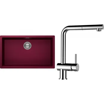 Granitový dřez Set Schock S15-13 (dřez Kaia N-100XL Berry + baterie Epos.120 Chrom)