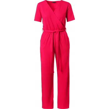 Dámské pyžamo ELEGANTNÍ DÁMSKÝ KOMBINEZON KRÁTKÝ RUKÁV DLOUHÉ NOHAVICE HLADKÝ MORAJ - L