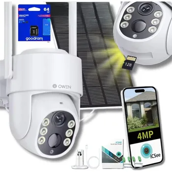 Bezpečnostní kamera EXTERNÍ SOLÁRNÍ WiFi IP KAMERA OTOČNÁ 4MP PTZ SMART APLIKACE ZOOM