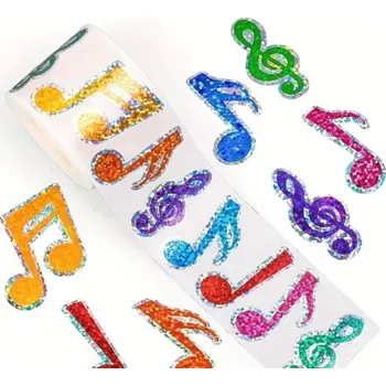 10 ks barevných samolepek s hudebním motivem