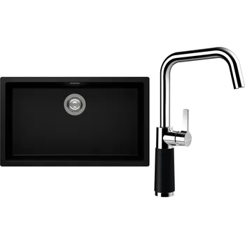 Kuchyňský dřez Set Schock S15-8 (dřez Kaia N-100XL Puro + baterie SC-530 Puro)