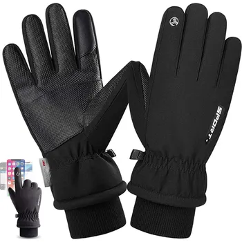 Rukavice ČERNÉ UNISEX ZIMNÍ RUKAVICE DO AUTA, NA KOLO, DOTYKOVÉ - VELIKOST M