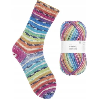 Příze Příze na ponožky Rico Design Socks Bamboo Rainbow 4ply 058