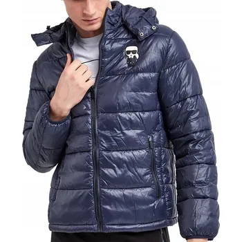 KARL LAGERFELD pánská bunda tmavě modrá s kapucí nepromokavá vel. L