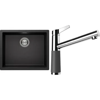 Kuchyňský dřez Set Schock S14-4 (dřez Kaia N-100L Stone + baterie SC-510 Stone)