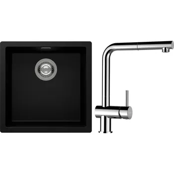 Kuchyňský dřez Set Schock S13-13 (dřez Kaia N-100 Puro + baterie Epos.120 Chrom)