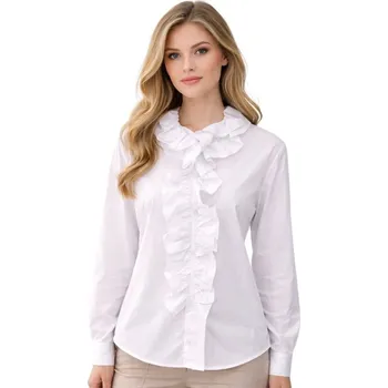 Dámská košile Dámská halenka košile s volány, elegantní, italská, bílá