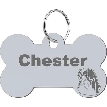 psí známka Adresář, identifikační známka kost ve tvaru kosti Mejk Jewellery stříbrná