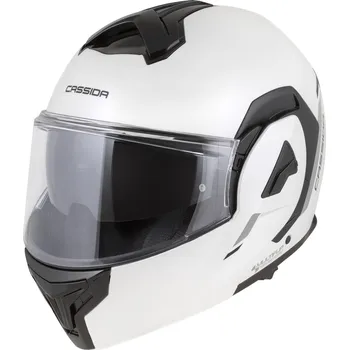 Helma na motorku Překlápěcí helma na motorku Cassida MultiFlip Solid perleťově bílo-černá S