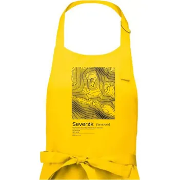 Kuchyňská zástěra Severák - vrstevnice v obdélníku - Pánská zástěra na vaření - Univerzální velikost ( Žlutá )