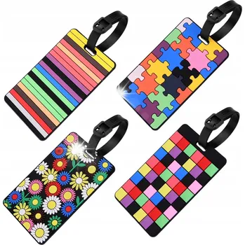 4x IDENTIFIKAČNÍ ŠTÍTEK NA ZAVAZADLO KUFR TAŠKU SADU ŠTÍTKŮ