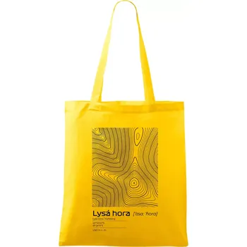 Lysá hora - vrstevnice v obdélníku - Taška bavlněná - 42 x 38 cm ( Žlutá )